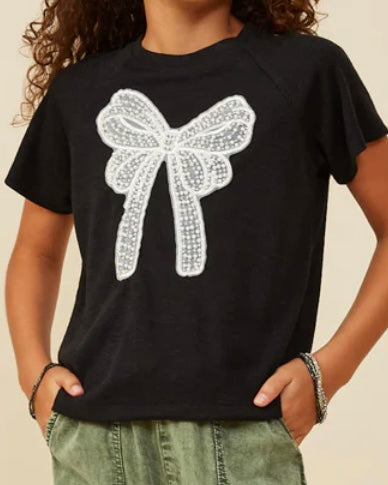 Black Pearl Bow Tee