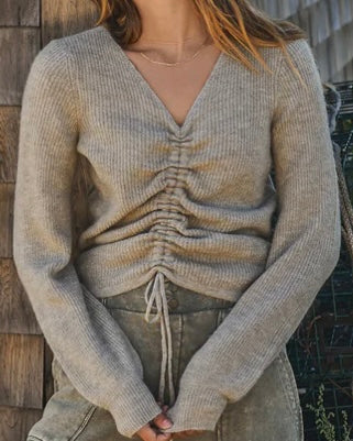 Shreveport Sage Ruched Sweater