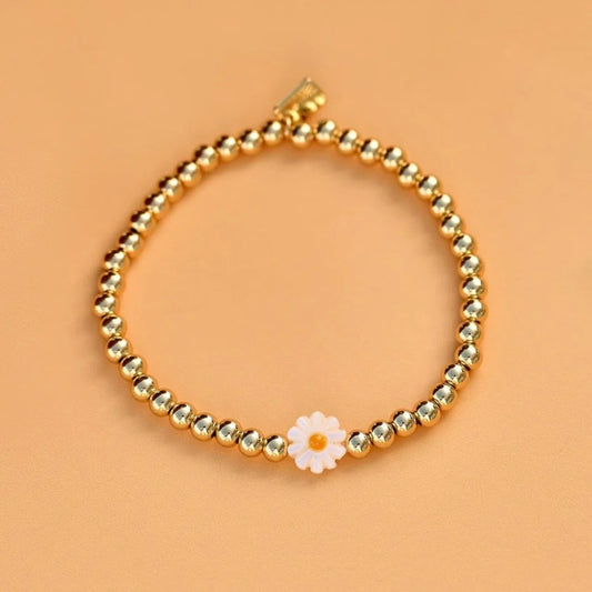 Daisy Bead Stretch Bracelet