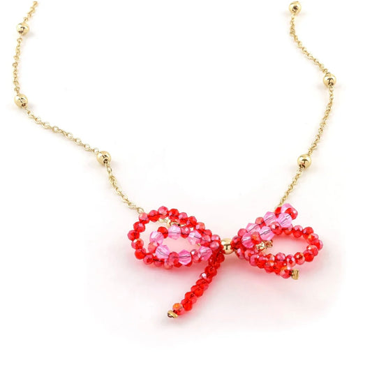 Beaded Bow Necklace