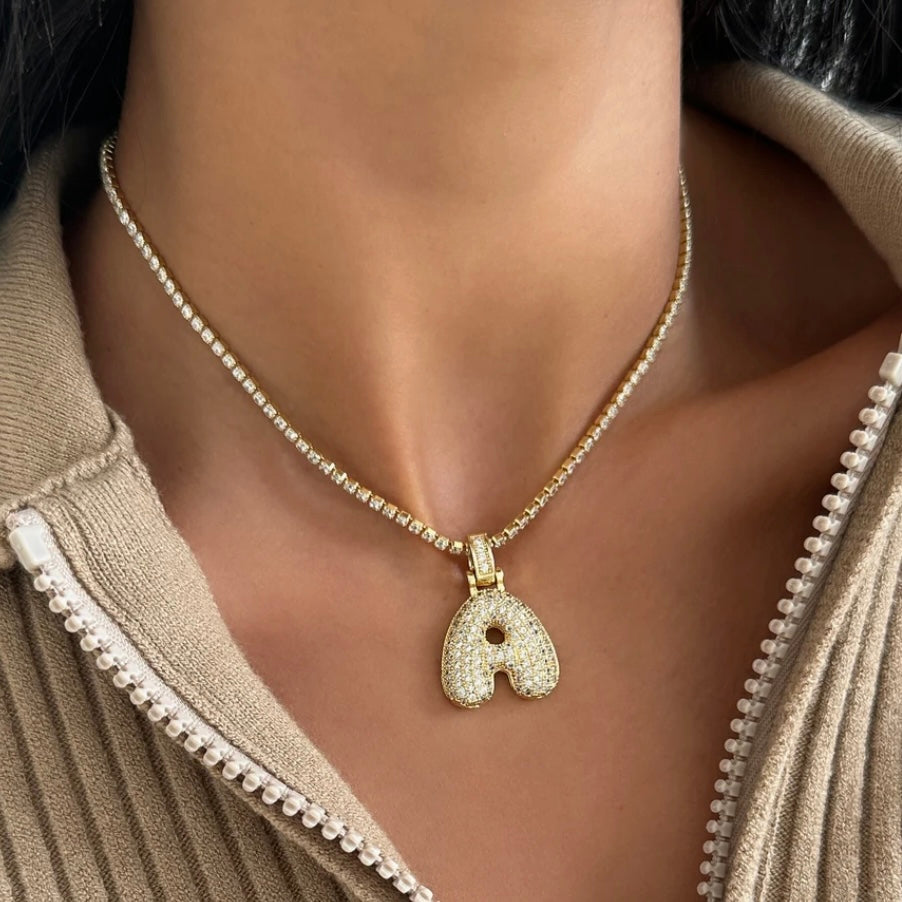 Bubble Initial Necklace