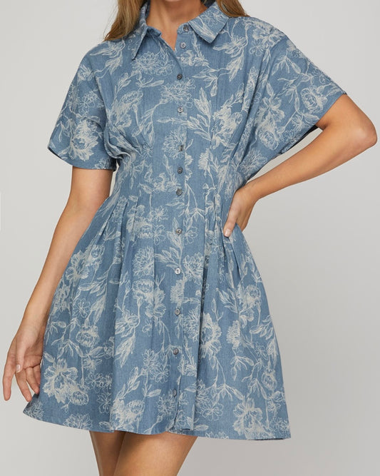 Floral Denim Dress
