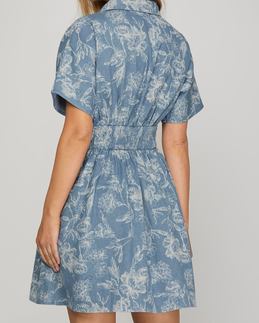 Floral Denim Dress