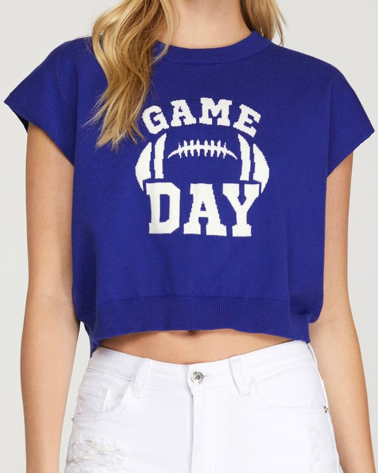 Royal Game Day Sweater Top
