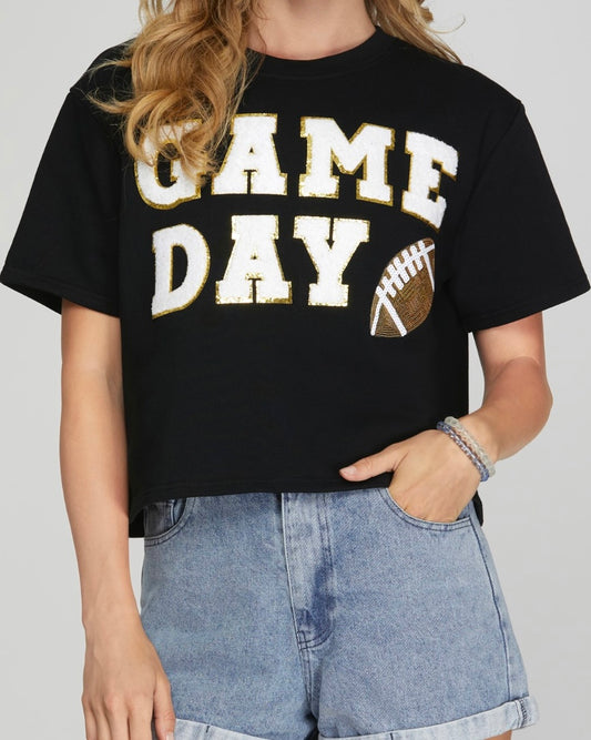 Black Football Patch Tee