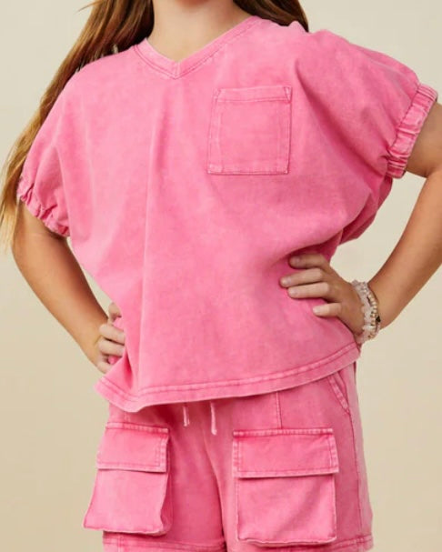 Pink Washed Pocket Tee