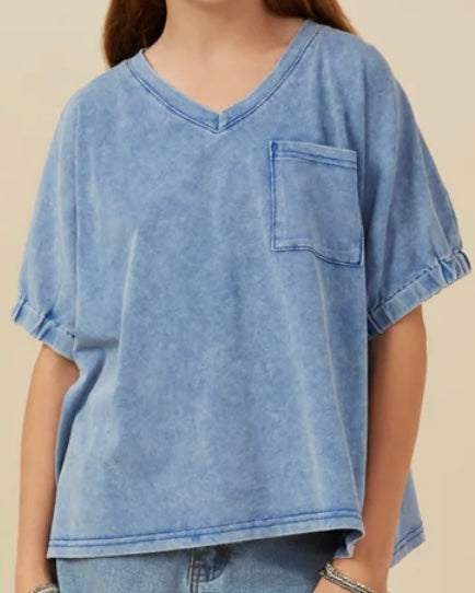 Blue Washed Pocket Tee