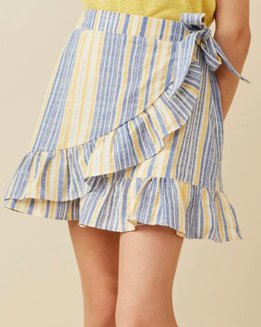 Stripe Wrap Skirt