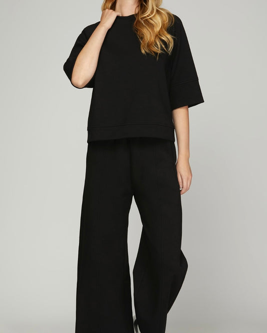 Black Scuba Knit Pant