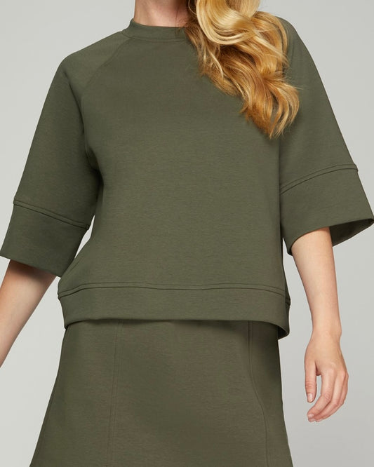 Olive Scuba Knit Tee