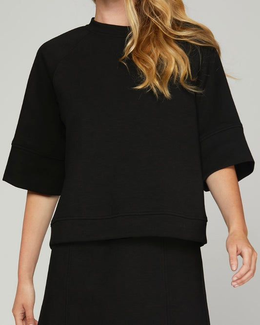 Black Scuba Knit Tee