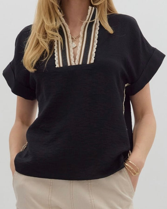 Katy Black Lace Blouse