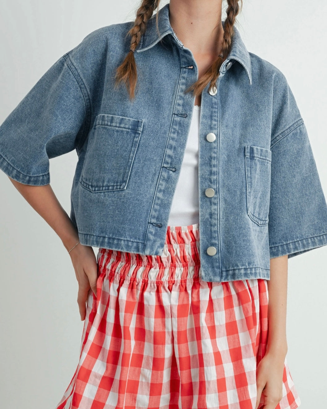 Button Cropped Jacket
