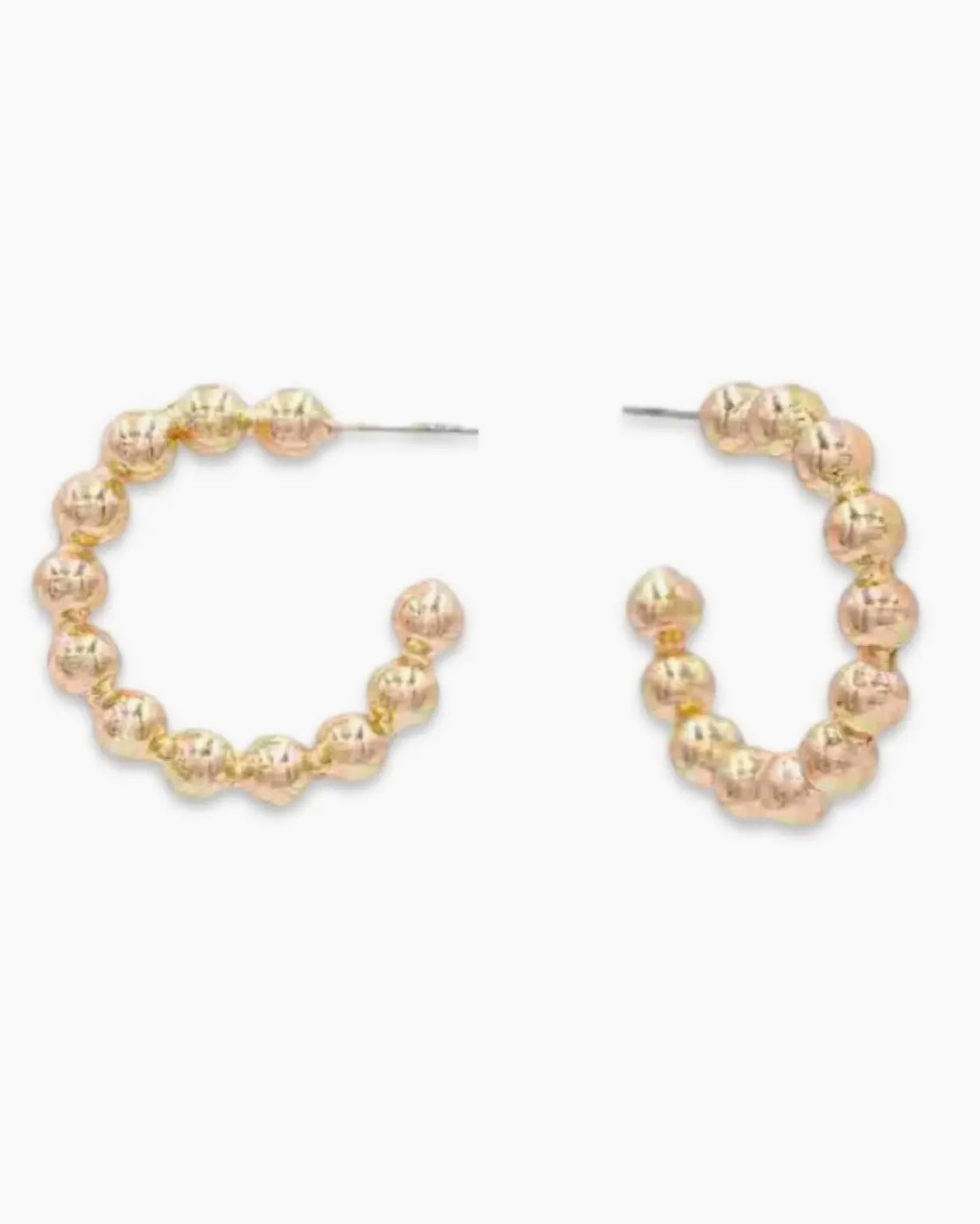 Petite Gold Ball Hoop