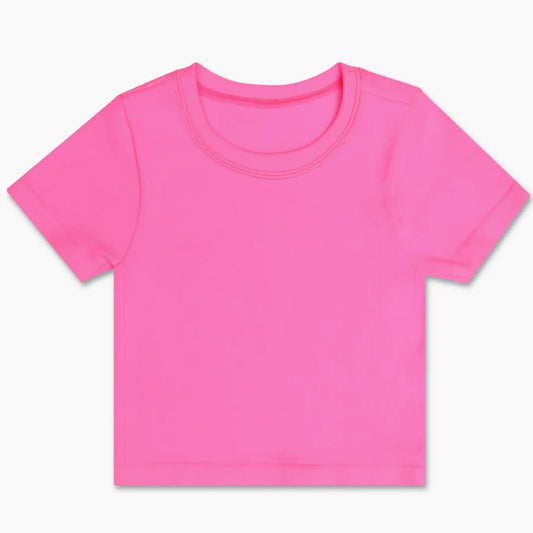 Bright Pink Ribbed Tee