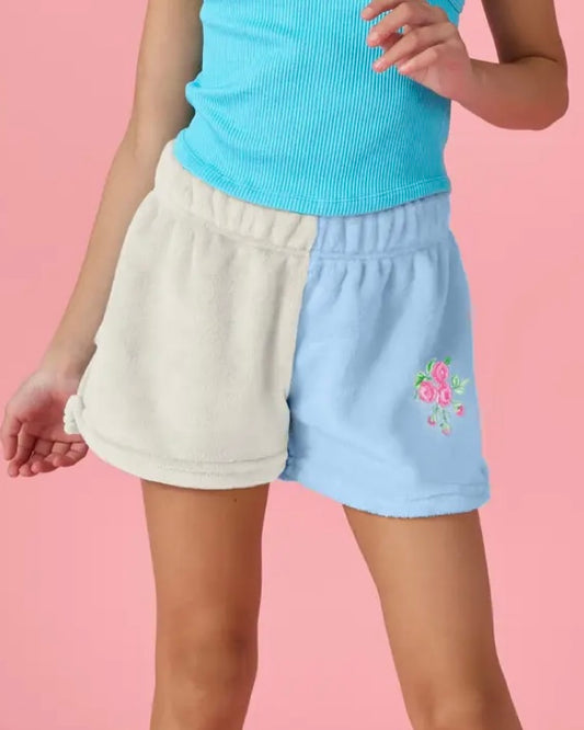 Ditsy Color Block Plush Short