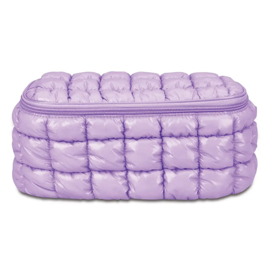 Lavender Shiny Puffer Cosmetic Case