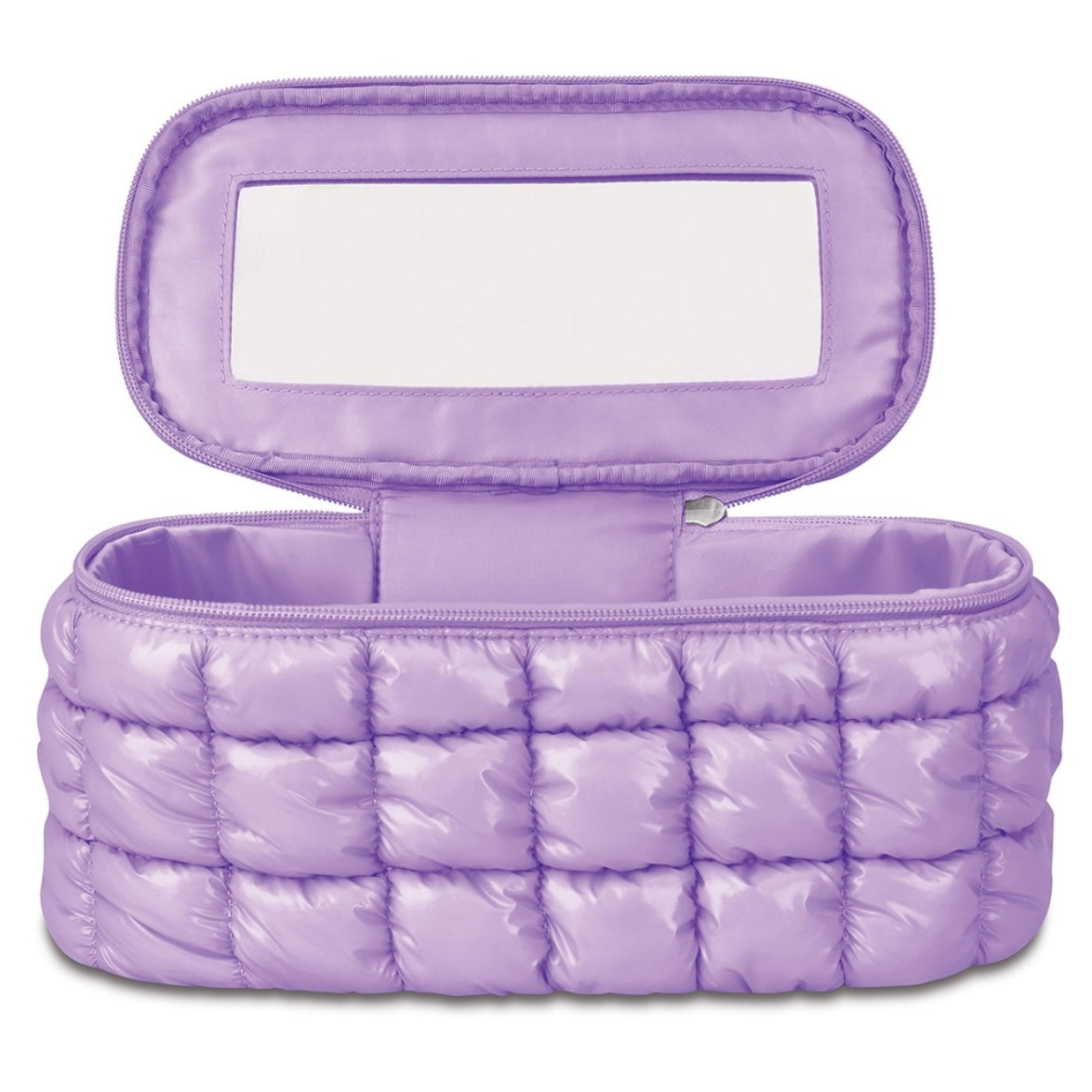 Lavender Shiny Puffer Cosmetic Case