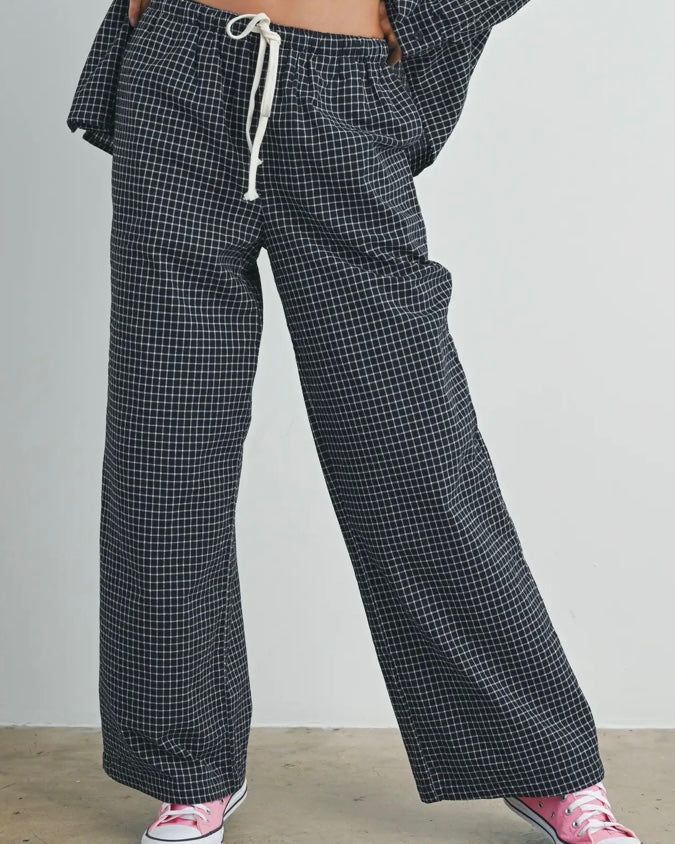 Drawstring Check Pants
