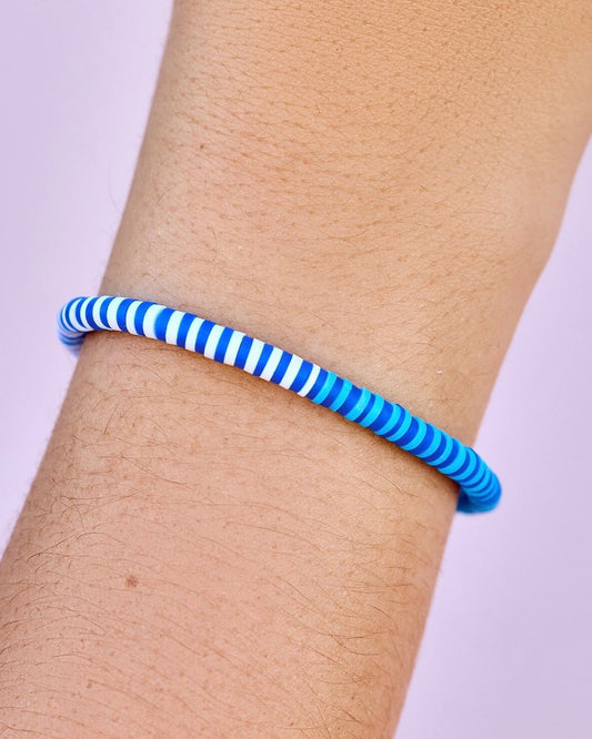 Cornflower Disc Stretch Bracelet
