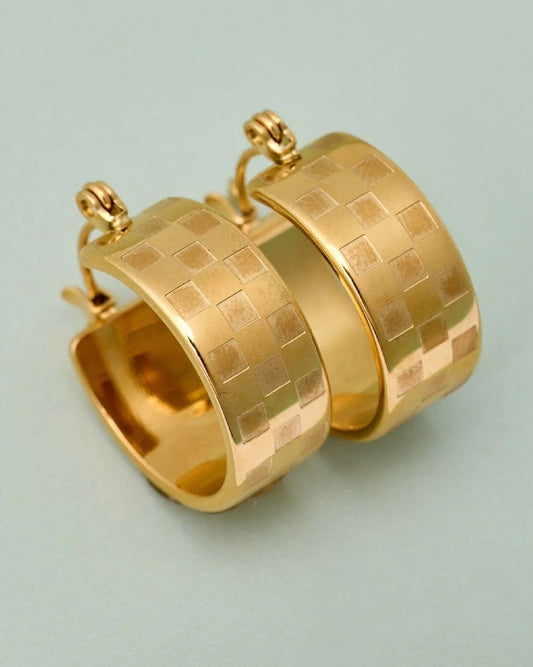 Gold Check Hoop