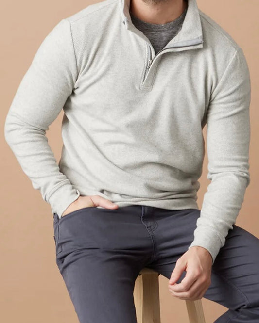 Hero Gray Twill 1/4 Zip Pullover