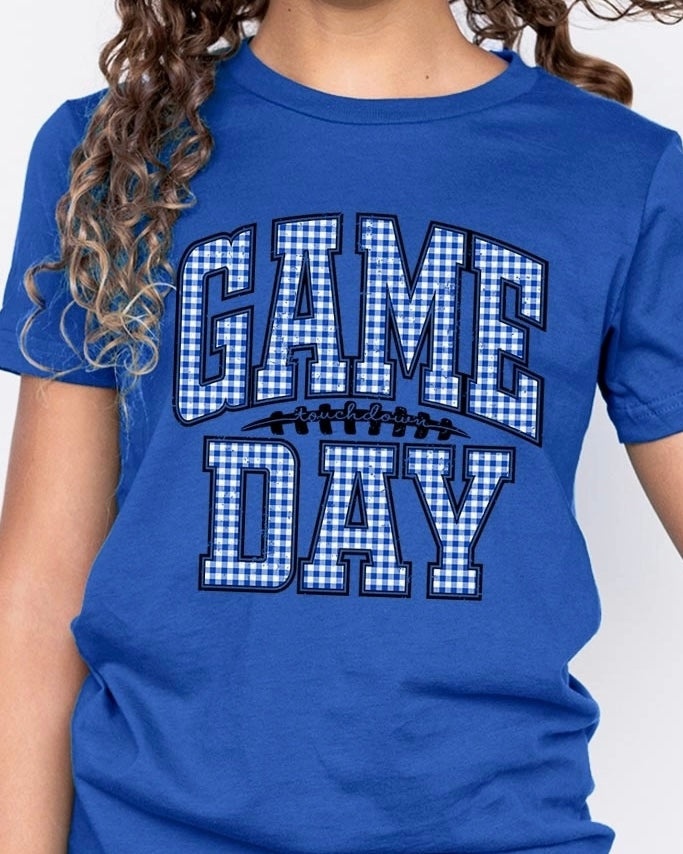Youth Game Day Gingham Tee