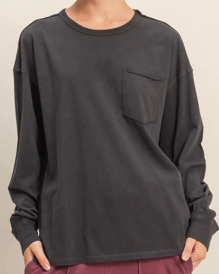 Andie Black Oversized Long Sleeve