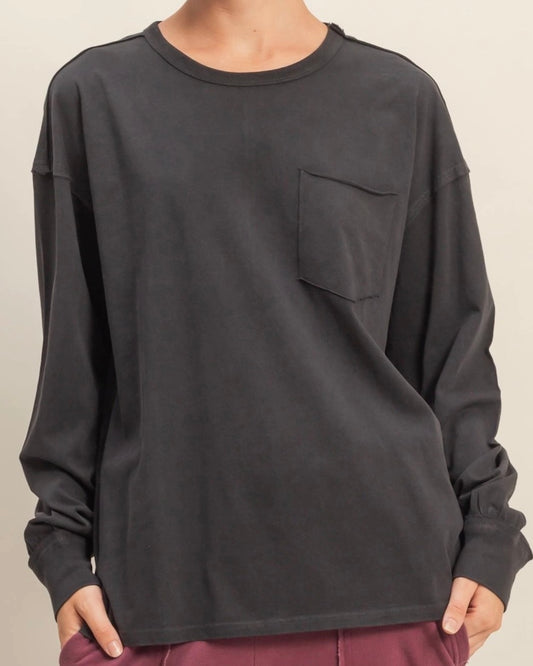 Andie Black Oversized Long Sleeve