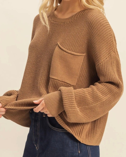 Camel Pocket Sweater