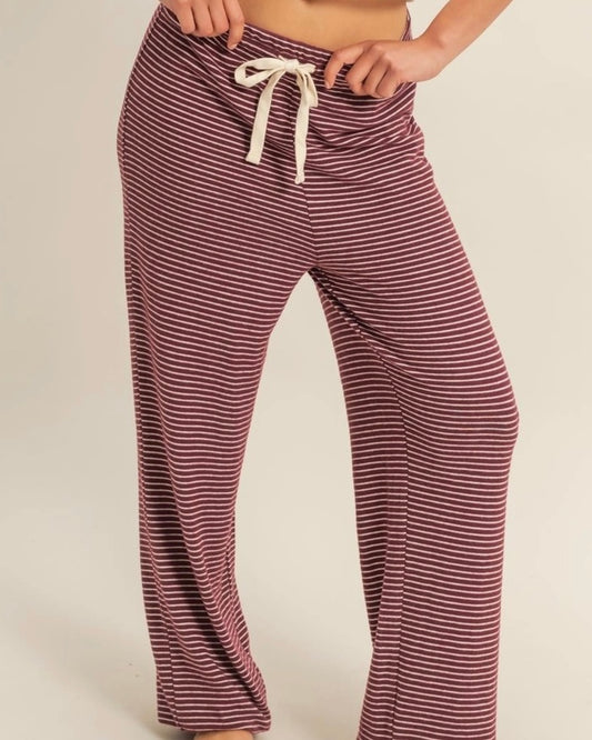 Dark Cherry Stripe Lounge Joggers