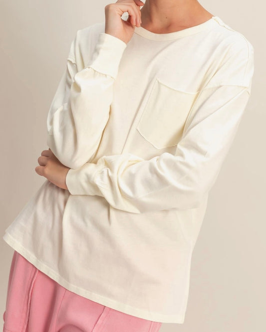 Andie Cream Oversized Long Sleeve
