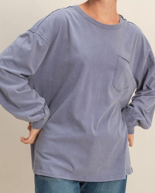 Andie Dusty Blue Long Sleeve