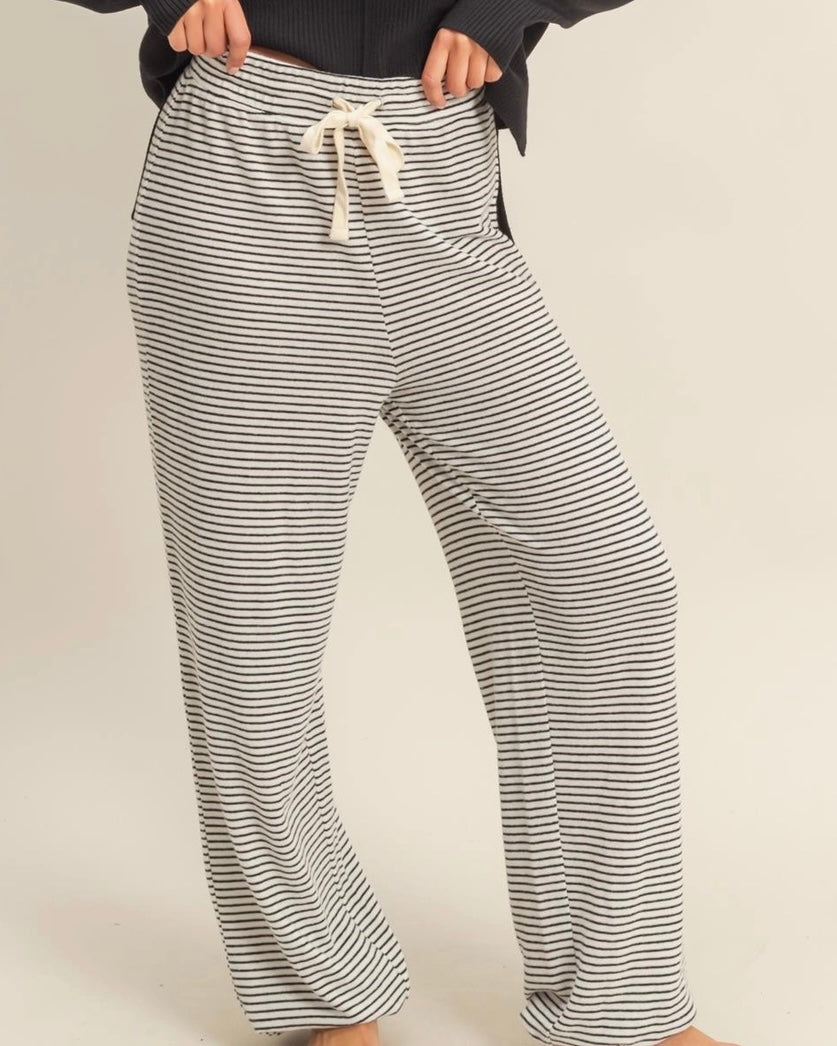 White Stripe Lounge Jogger