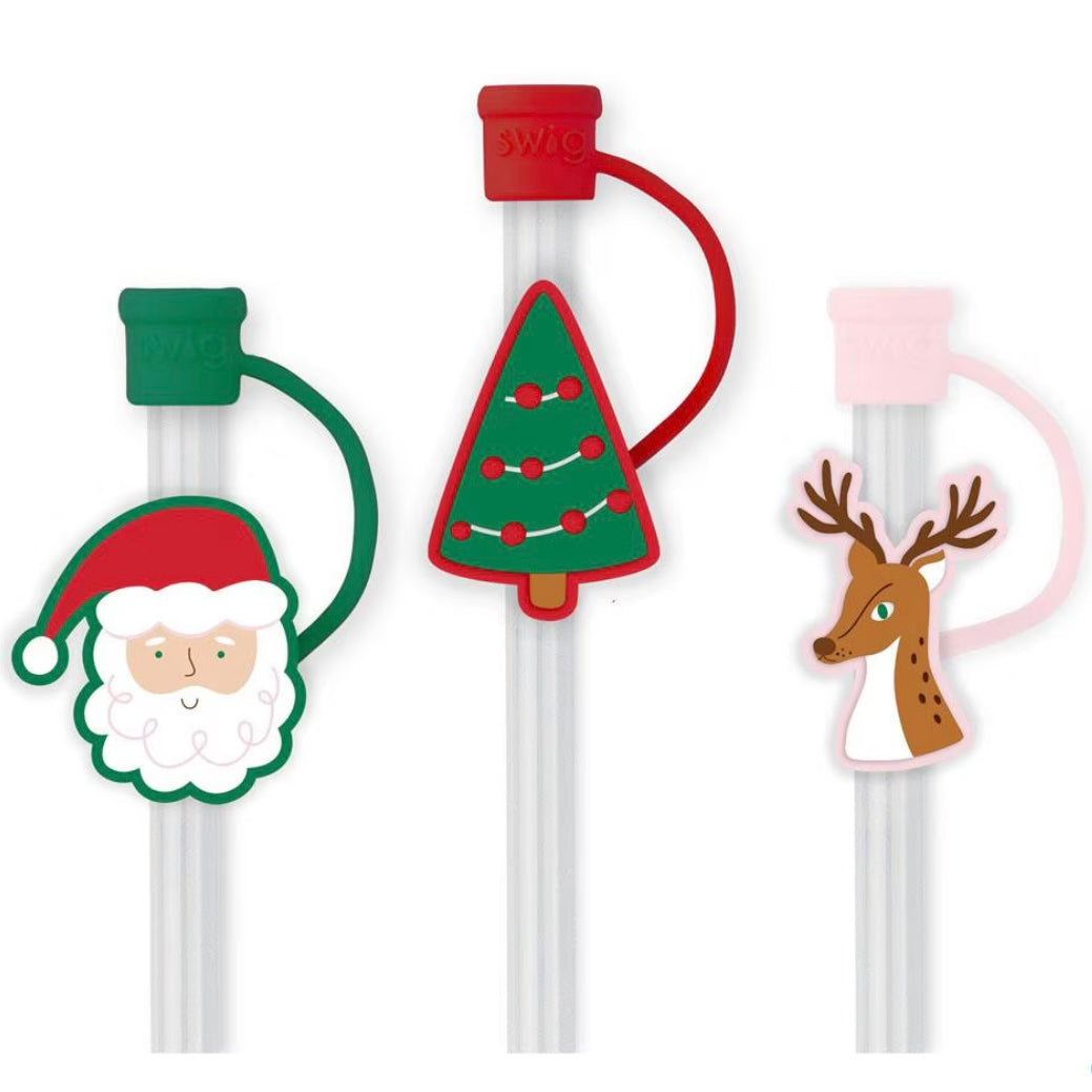 Christmas Cameos Straw Topper Set