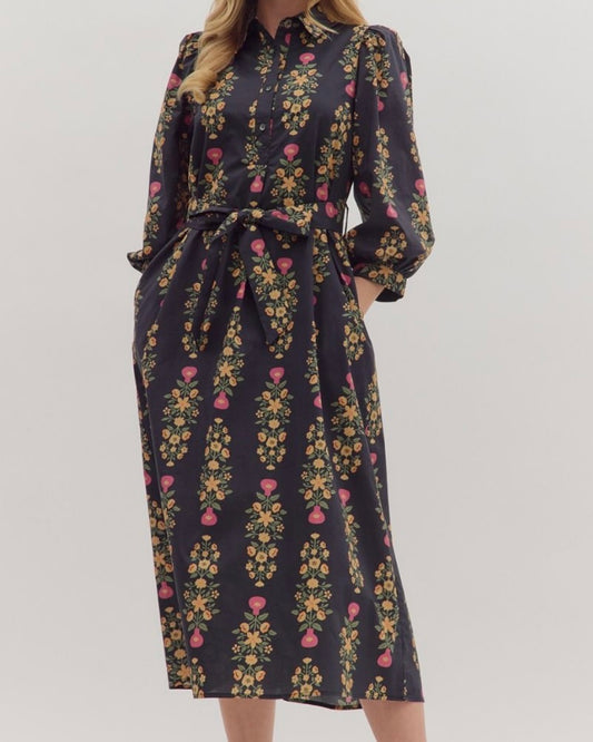 Botanical Black Dress