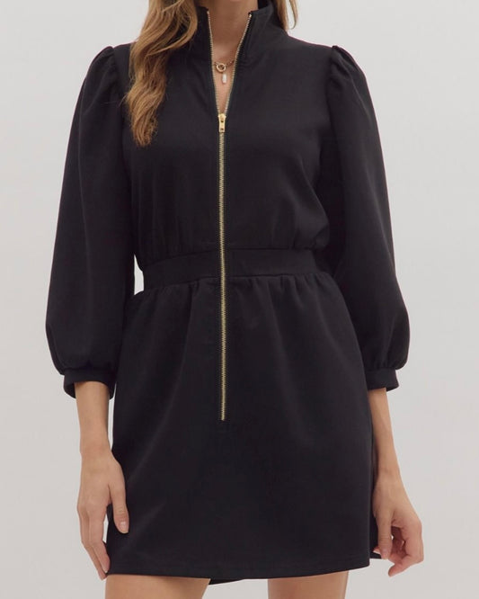 Courtney Black Zip Dress