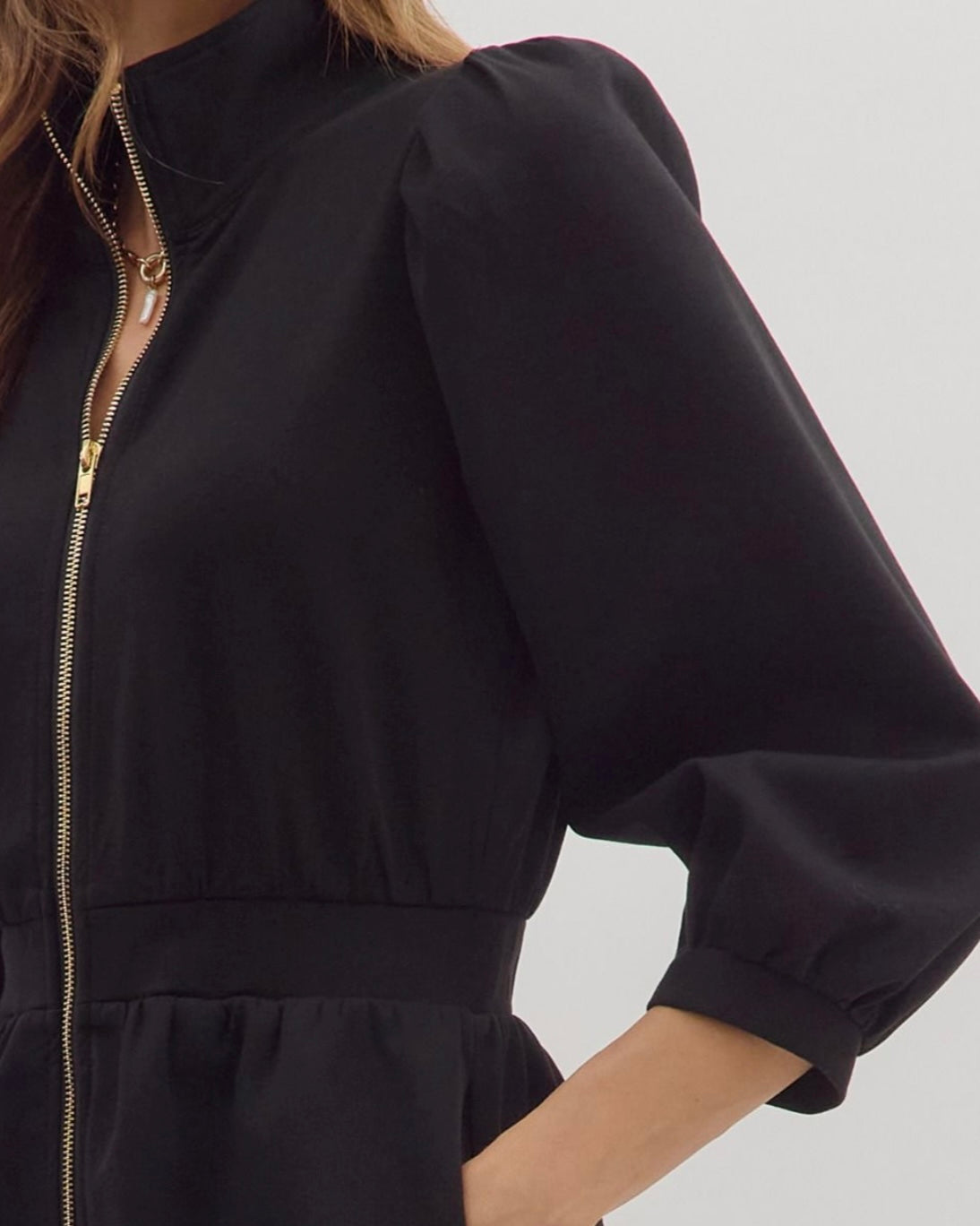 Courtney Black Zip Dress