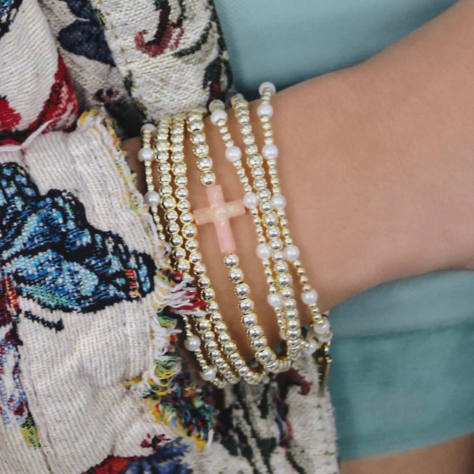 Asher Champagne Cross Bracelet
