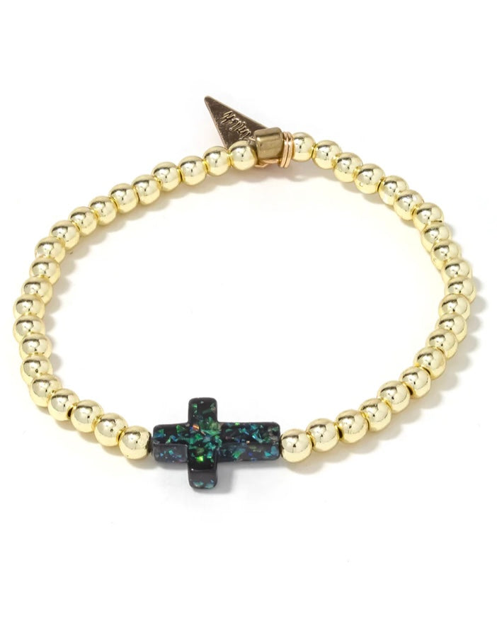 Asher Black Cross Bracelet