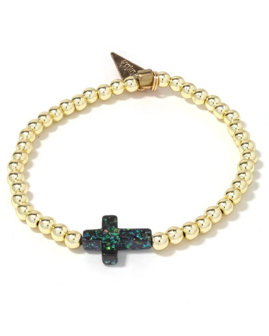 Asher Black Cross Bracelet