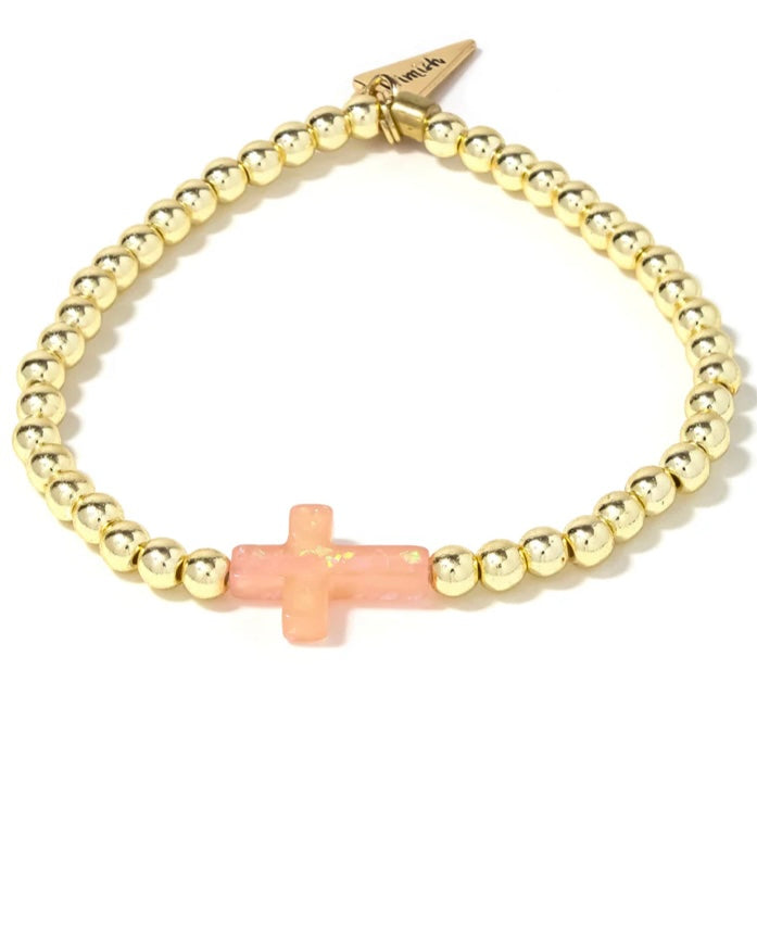 Asher Champagne Cross Bracelet