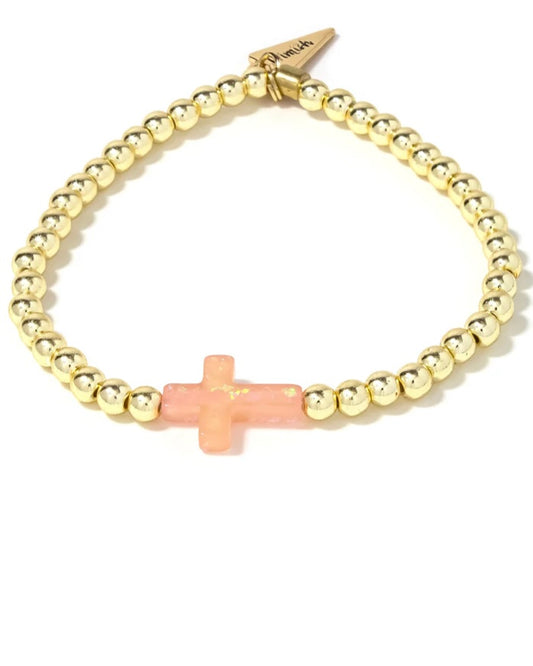 Asher Champagne Cross Bracelet