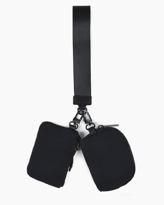 Black Dual Pouch Wristlet - The Swanky Shack