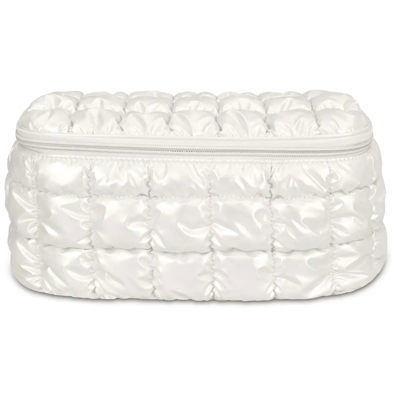 Pearl White Shiny Cosmetic Case