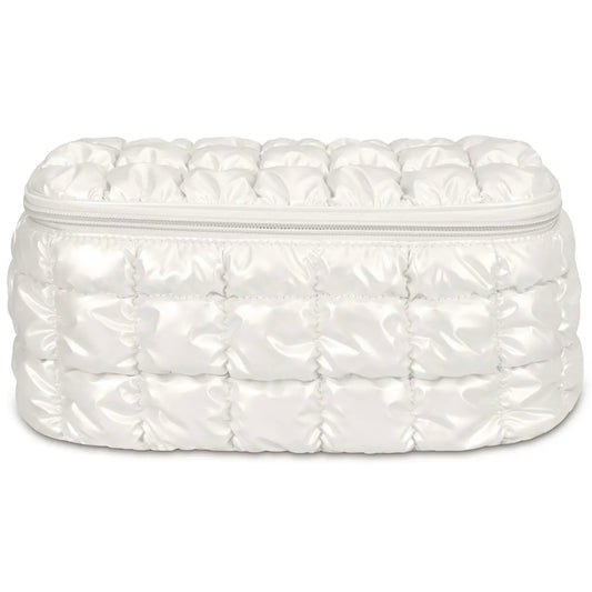 Pearl White Shiny Cosmetic Case