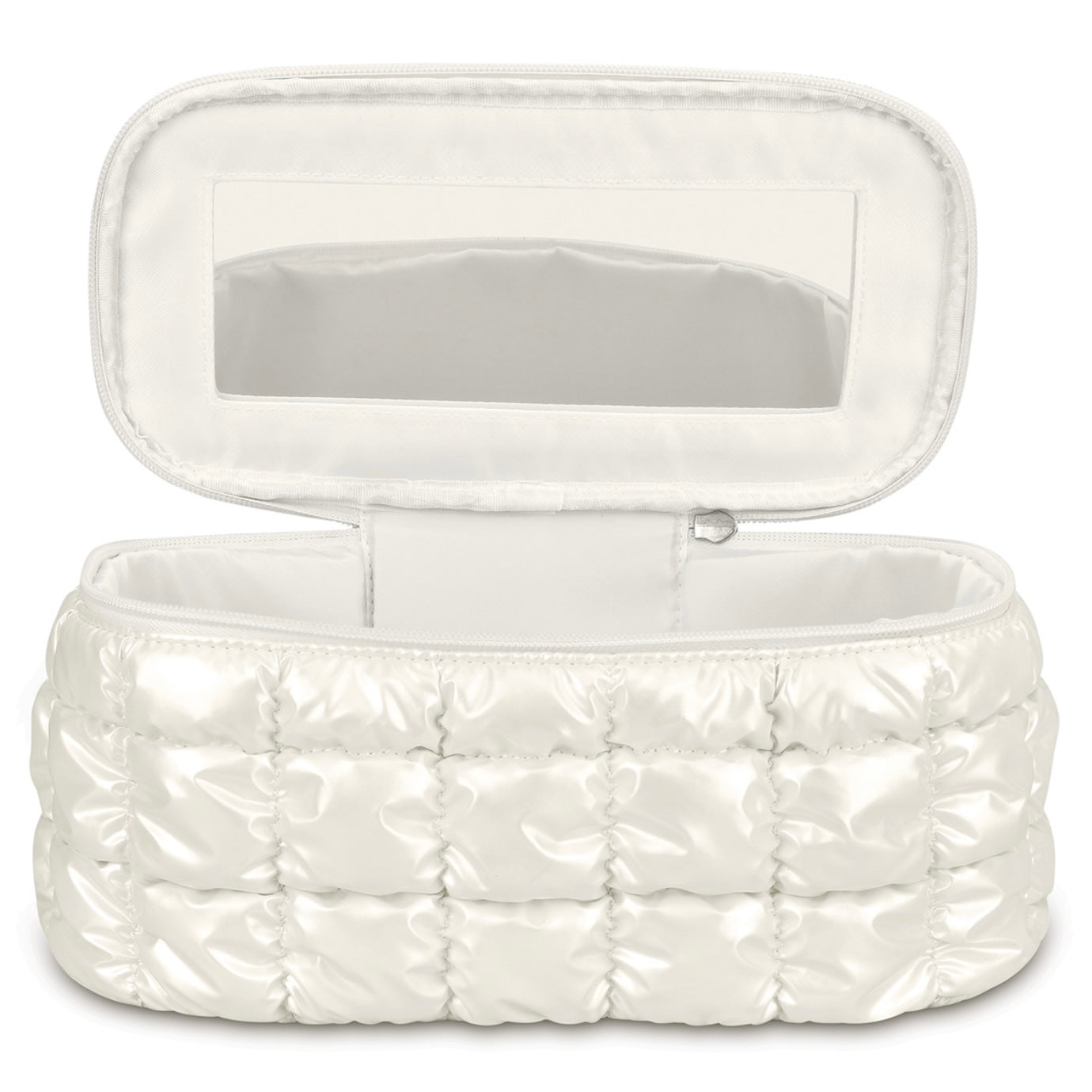 Pearl White Shiny Cosmetic Case