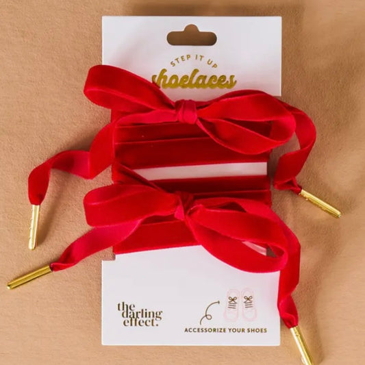 Velvet Red Shoe Laces - The Swanky Shack