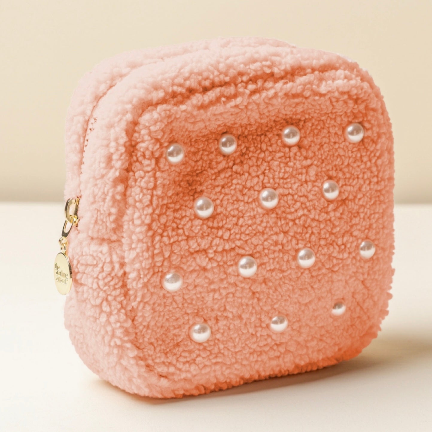 Pearl Peach Teddy Pouch - The Swanky Shack