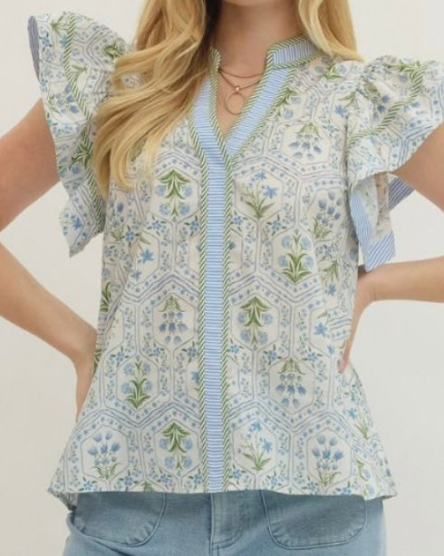 Botanical Blue Top